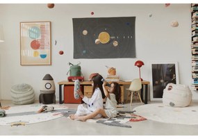 Kremowy bawełniany dziecięcy dywan do zabawy tkany ręcznie odpowiedni do prania ø140 cm Interstellar Journey – Lorena Canals