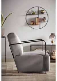 Czarna wielopoziomowa metalowa półka 55 cm Across – Kave Home