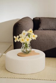 Biały szklany ręcznie wykonany wazon (wysokość 22 cm) Dam – noo.ma