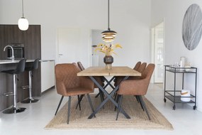 Czarny barek na kółkach ze stalową konstrukcją House Nordic Vita