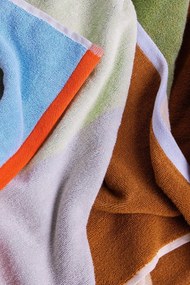 Niebieski bawełniany ręcznik kąpielowy frotte 70x140 cm Block – Hübsch