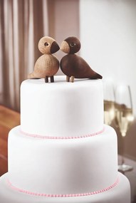 Zestaw 2 figurek z litego drewna dębowego Kay Bojesen Denmark Lovebirds