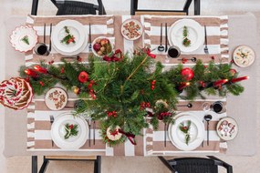 Czerwono-kremowy ceramiczny talerz do serwowania ze świątecznym motywem ø 20 cm Naive – Bloomingville