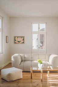 Beżowy puf z materiału bouclé Keno – noo.ma