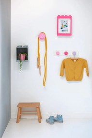 Wieszak ścienny w jasnoróżowym, ciemnoróżowym i ciemnoszarym kolorze LEGO®