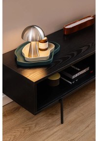 Czarna szafka pod TV w dekorze jesionu 140x45 cm Angus – Actona