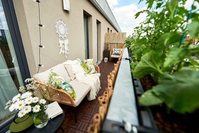 Kremowy pled z domieszką bawełny Euromant Basics, 140x180 cm