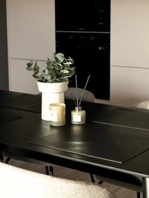 Czarna mata stołowa z imitacji skóry ZicZac Troja Rectangle, 33x45 cm