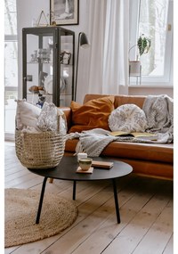 Karmelowa sofa z bawolej skóry z konstrukcją z litego drewna dębowego Gazzda Fawn, 180 cm