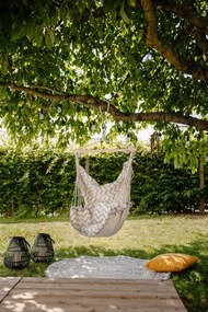 Kremowy tapicerowany wiszący fotel ogrodowy Tobago – Garden Pleasure