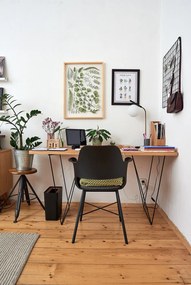 Biurko z dębowym blatem i czarną podstawą TemaHome Flow, 140 x 75 cm