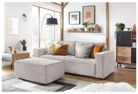 Beżowa sztruksowa rozkładana sofa 245 cm Nihad – Bobochic Paris