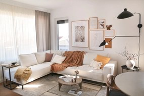 Biały wazon z kamionki Bloomingville Geometric