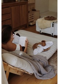 Sofa rozkładana z beżowym lnianym obiciem Karup Design Roots Raw/Linen