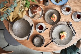 Biała rattanowa mata stołowa Tiseco Home Studio, ⌀ 36 cm