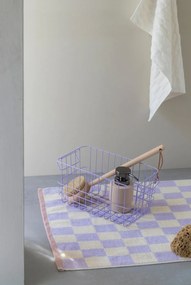 Jasnożółto-fioletowy dywanik łazienkowy z bio bawełny 50x80 cm Retro – Mette Ditmer Denmark