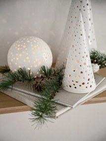 Biały świąteczny świecznik z porcelany kostnej Kähler Design Nobili, wys. 19 cm