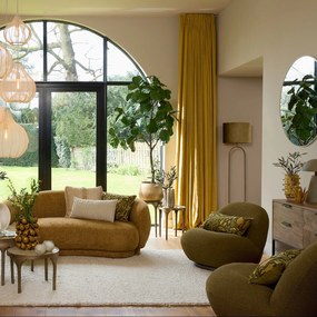 Beżowa lampa wisząca z tekstylnym kloszem ø 29 cm Elati – Light &amp; Living