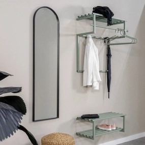 Szarozielony metalowy wieszak ścienny z półką 76 cm Rizzoli – Spinder Design