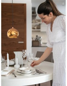 Zestaw 3 miseczek do serwowania z porcelany na bambusowej tacy Brandani Hearts