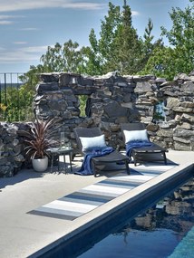 Niebiesko-kremowy chodnik odpowiedni na zewnątrz 70x200 cm Molly Ocean Grey – Pappelina