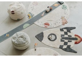 Kremowy bawełniany dziecięcy dywan do zabawy tkany ręcznie odpowiedni do prania ø140 cm Interstellar Journey – Lorena Canals