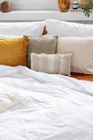 Kremowy pled z domieszką bawełny Euromant Basics, 140x180 cm