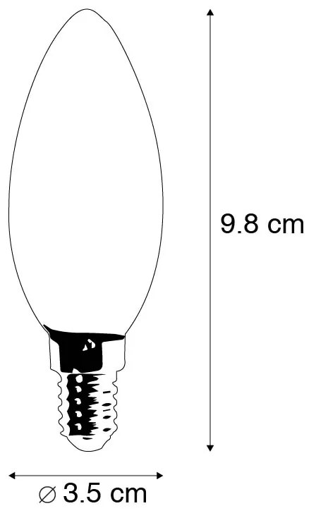 Zestaw 5 żarówek LED E14 z możliwością ściemniania, B35 5W 380lm 2700K