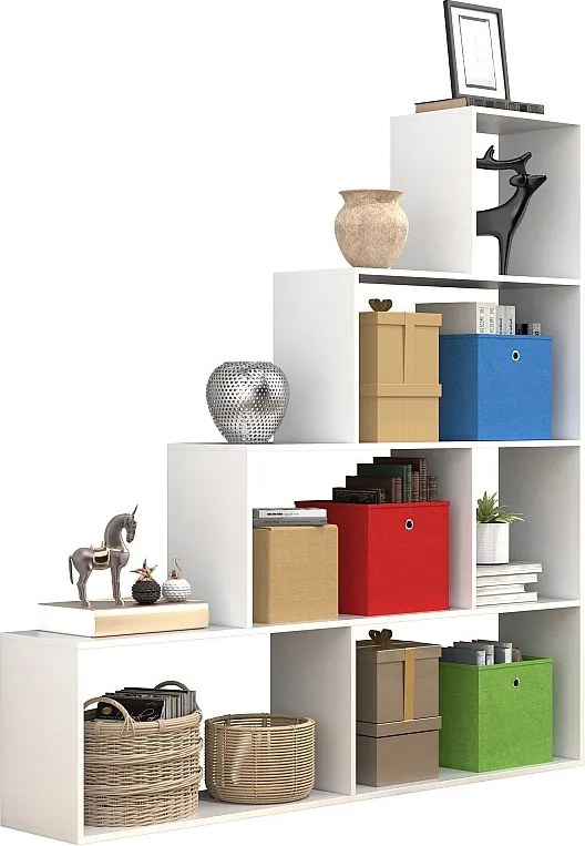 Wood Shelf Room Divider Książki Dubila L