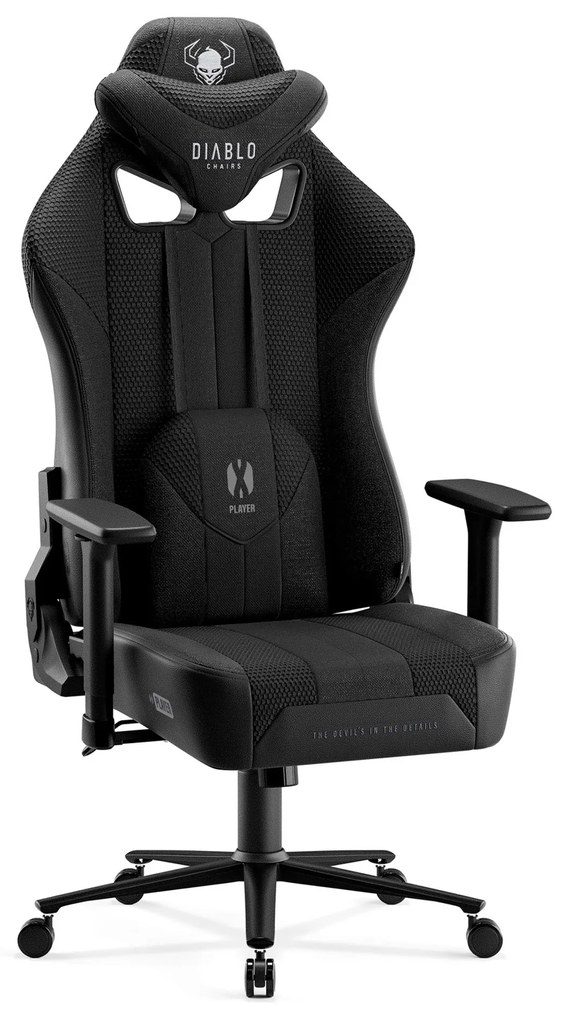 Materiałowy fotel gamingowy czarny Diablo X-Player 2.0 King Size