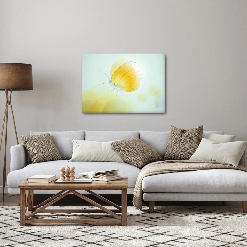 Obraz - Żółty motyl (70x50 cm)