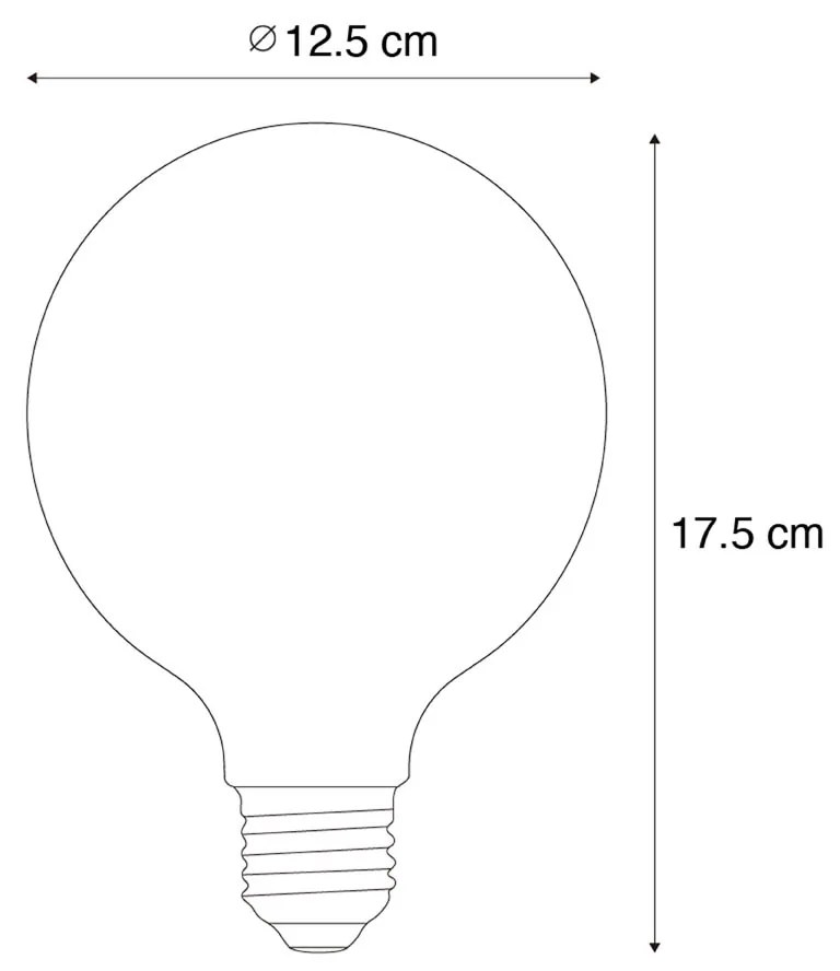 Zestaw 5 E27 LED ściemnialna złota G125 4,9W 450lm 2200K