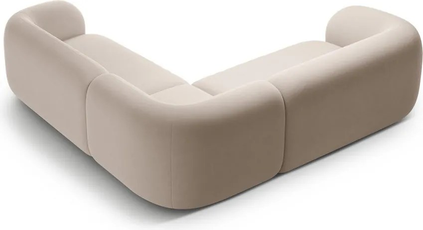 Beżowy aksamitny narożnik Kate – Micadoni