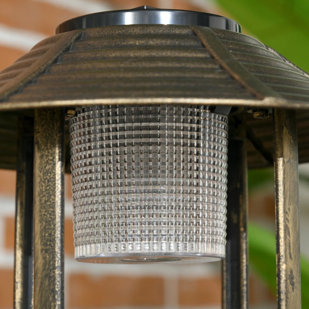 Outsunny Fontanna dla Ptaków z Lampą Solarną Brązowa 110cm | Aosom PL