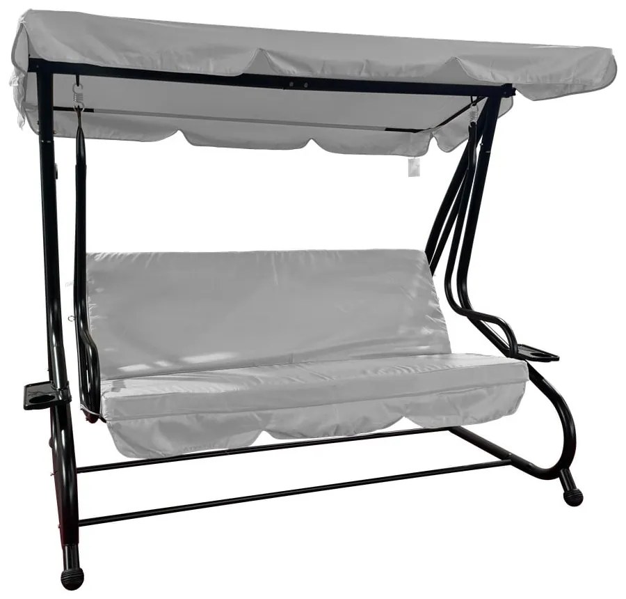 Szara metalowa huśtawka ogrodowa Deluxe II – Rojaplast