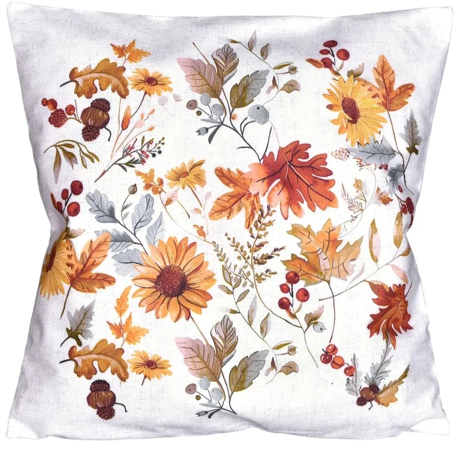Poszewka na poduszkę Jesienne kwiaty, 40 x 40 cm