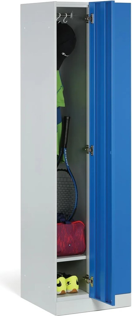 Szafka ubraniowa S1 wąska, 2-drzwiowa, 1850 x 500 x 500 mm, zamek RFID, drzwi czerwone