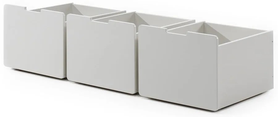 Białe szuflady pod łóżko dziecięce 3 szt. Pino – Vipack