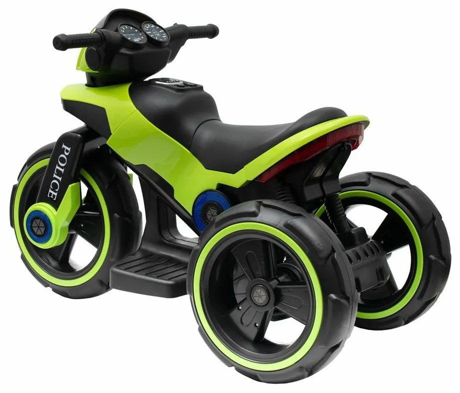 Dziecięcy motocykl elektryczny Baby Mix Police,zielony