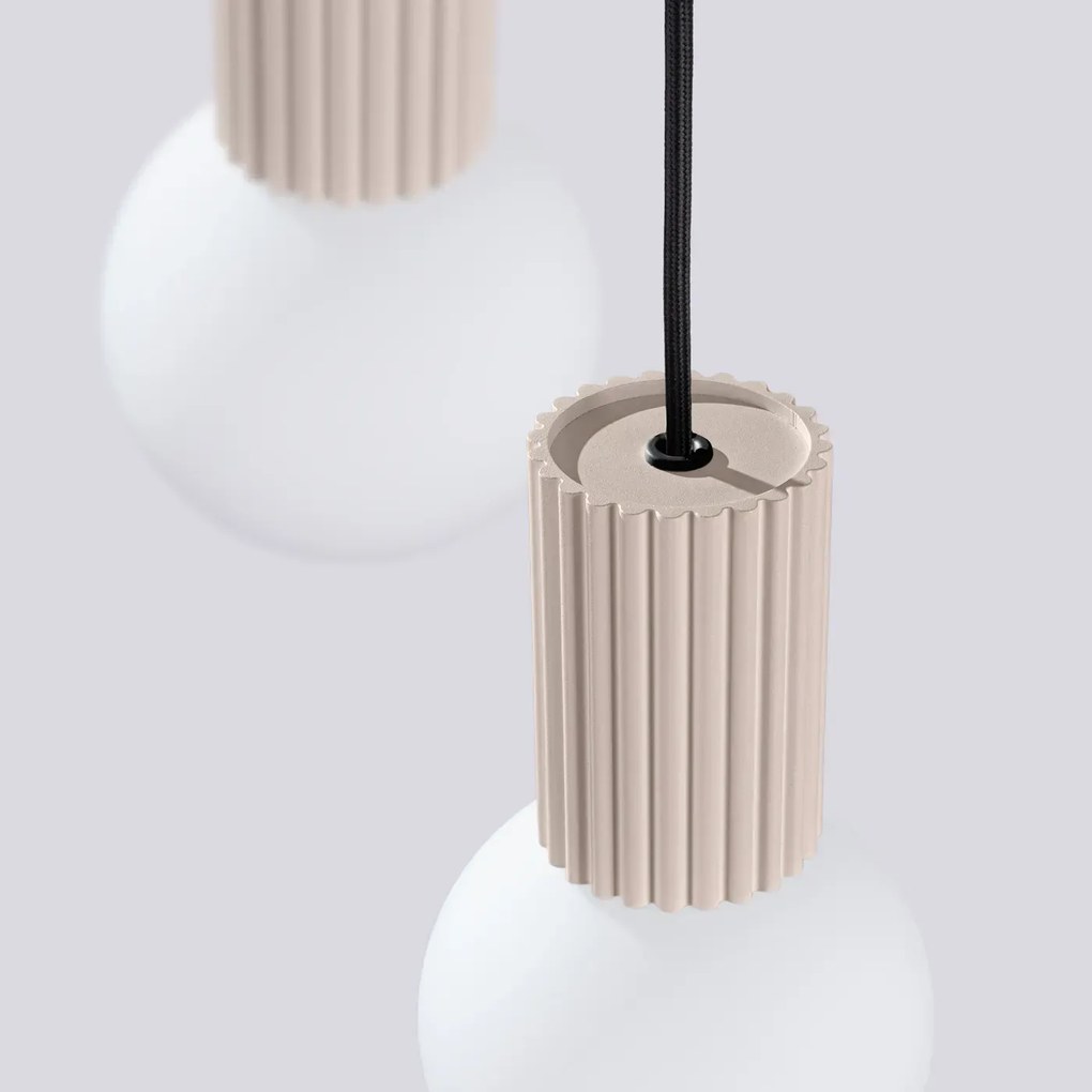 Lampa wisząca HALO 3P taupe ryflowana SOLLUX  LIGHTING