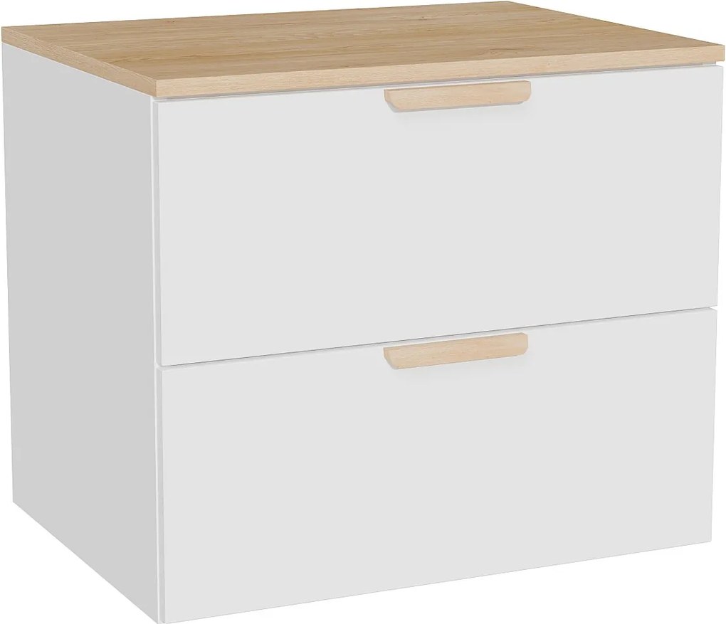 Wisząca szafka podumywalkowa z półką – Biała – S60 cm – AVORELI
