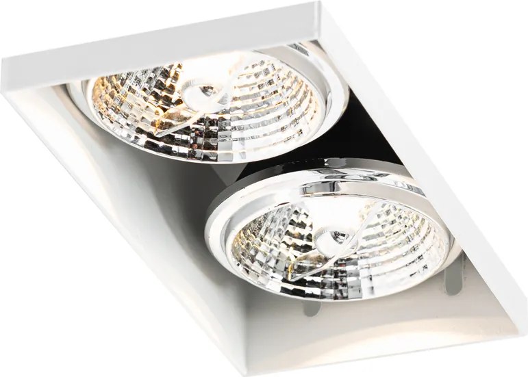 Zestaw 6 białych opraw wpuszczanych GU10 70 mm 2-punktowych bezramkowych - Oneon