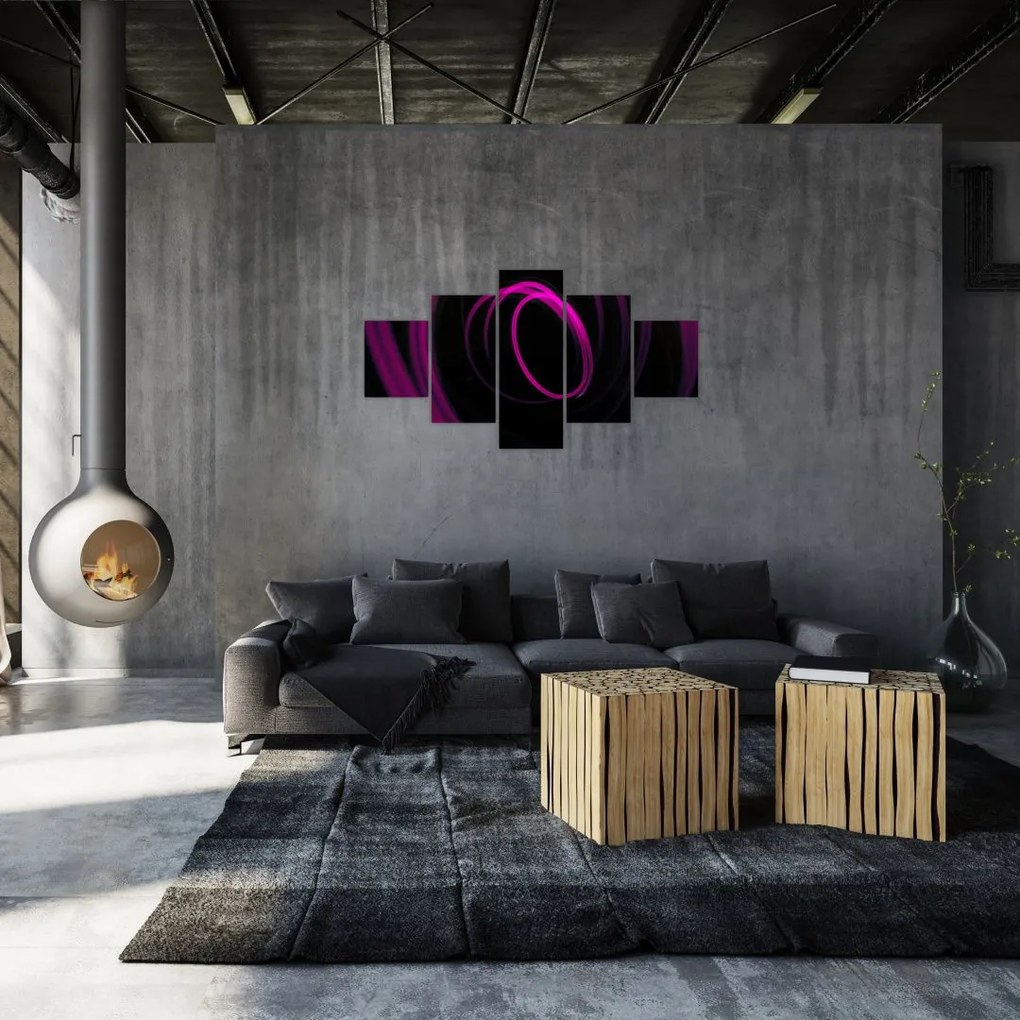 Obraz - fioletowe kresek (125x70 cm)