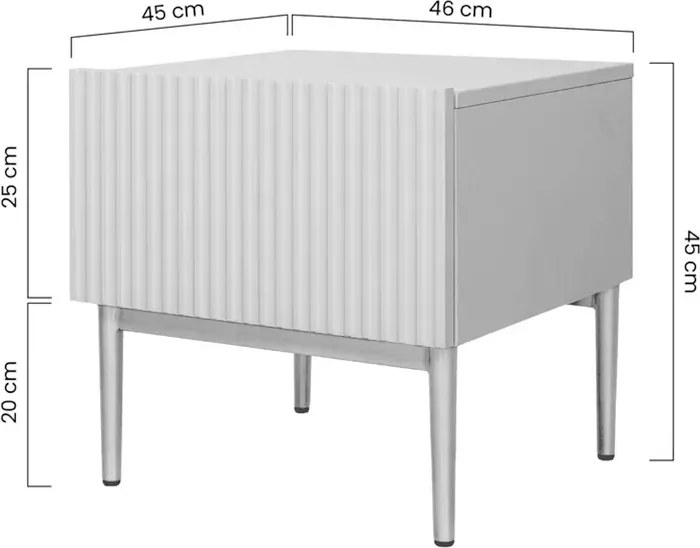 Zestaw szafek nocnych Nicole 46 cm - czarny / złote nóżki