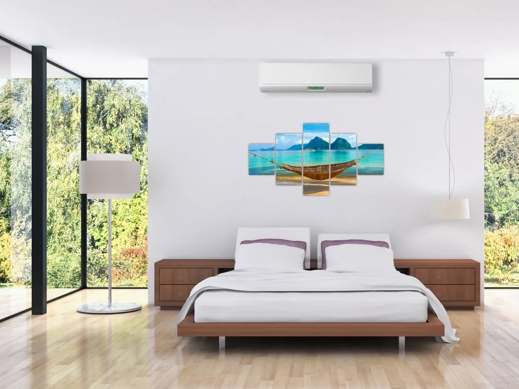 Obraz - Hamak na plaży (125x70 cm)