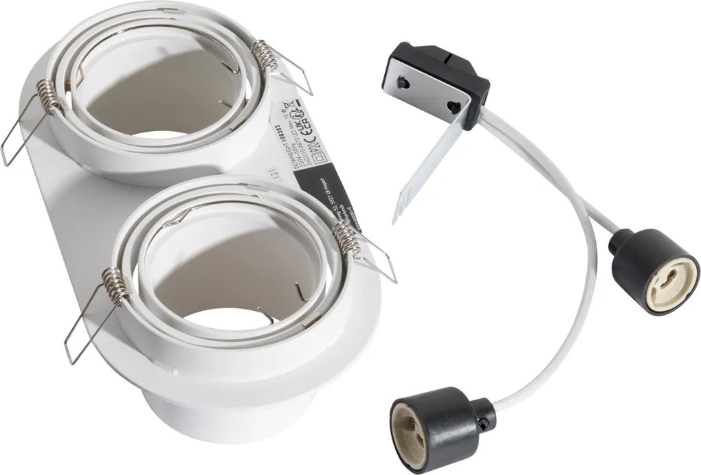 Zestaw 6 reflektorów wpuszczanych białych GU10 70mm z regulacją nachylenia 2-źródła światła - Installa