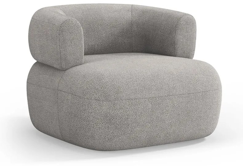 Jasnoszary fotel z materiału bouclé Jenny – Micadoni Home