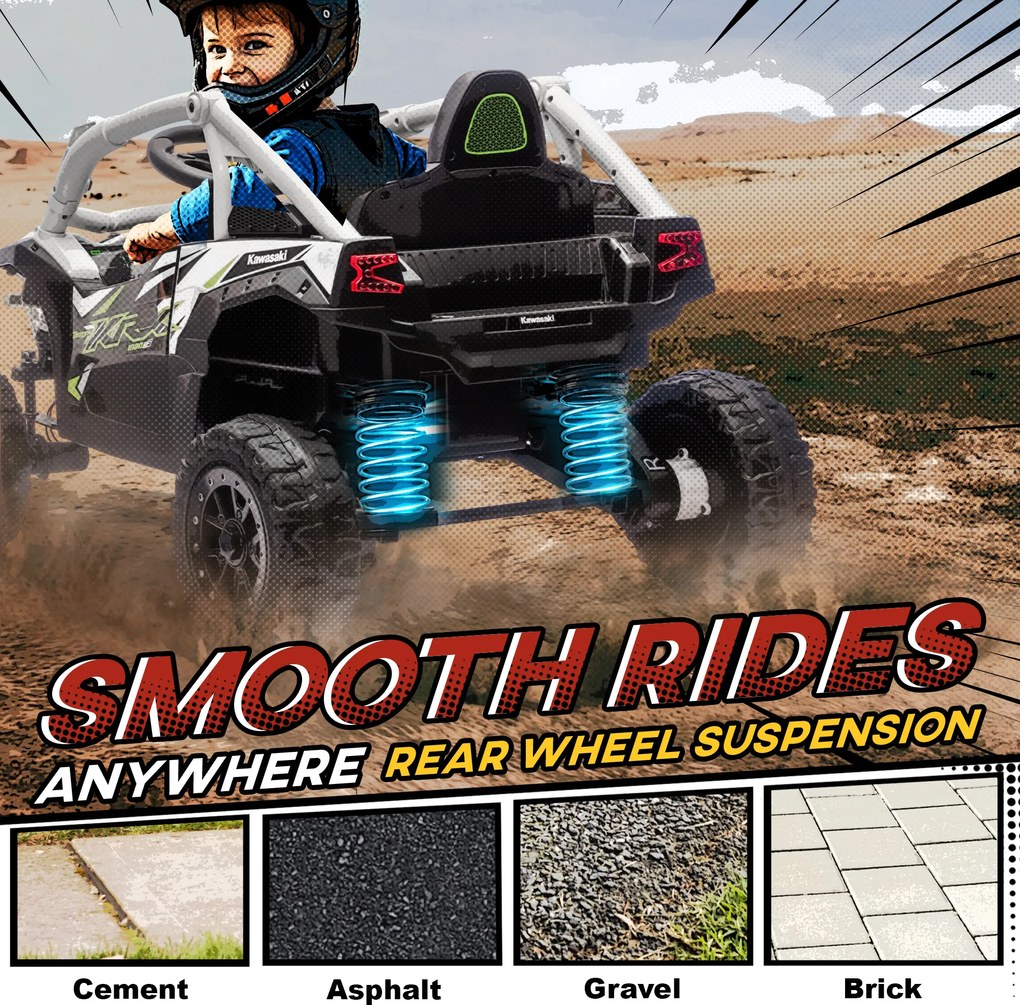 AIYAPLAY 12V Elektryczny pojazd terenowy dla dzieci, pilot, światła LED, muzyka, klakson, dla dzieci w wieku 3-8 lat, Szary