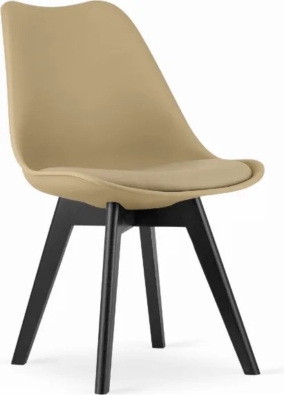 PROMOCJA Beżowe krzesło BALI MARK z czarnymi nogami II. jakość
