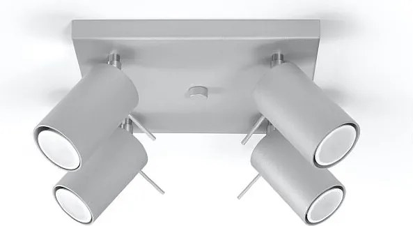 Plafony nowoczesny Briix, stal - 4 źródło światła 4000K - L.25 x H.16 cm - szary